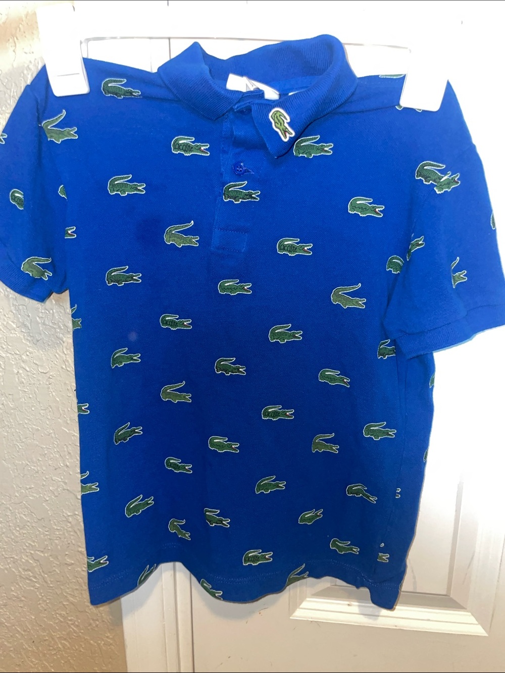 Lacoste Royal Blue Polo with Green Croc Logos